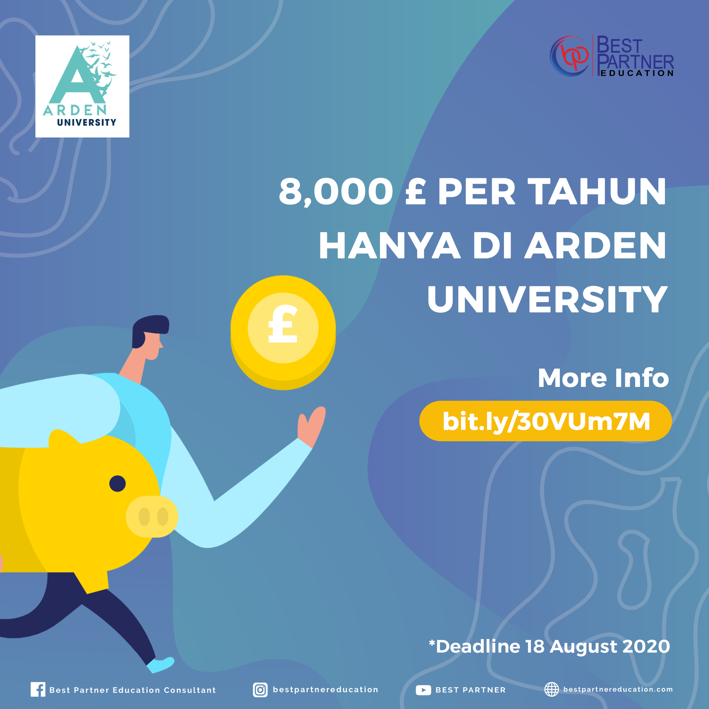 8,000 £ PERTAHUN HANYA DI ARDEN UNIVERSITY